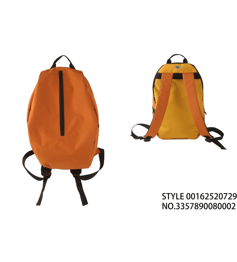橙黄拼色双肩背包